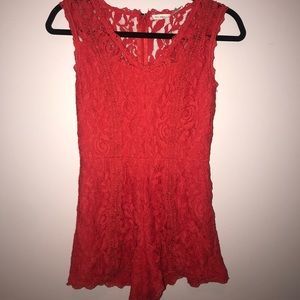 Blue pepper red romper